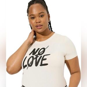 ❗️NWT❗️TORRID “No Love” Super Soft Crew Neck Tee BB